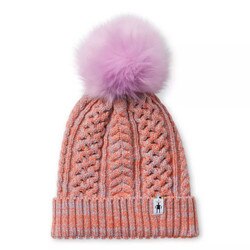 Smartwool Lodge Girl Beanie in Purple Eclipse Heather and Sunset Coral Marl